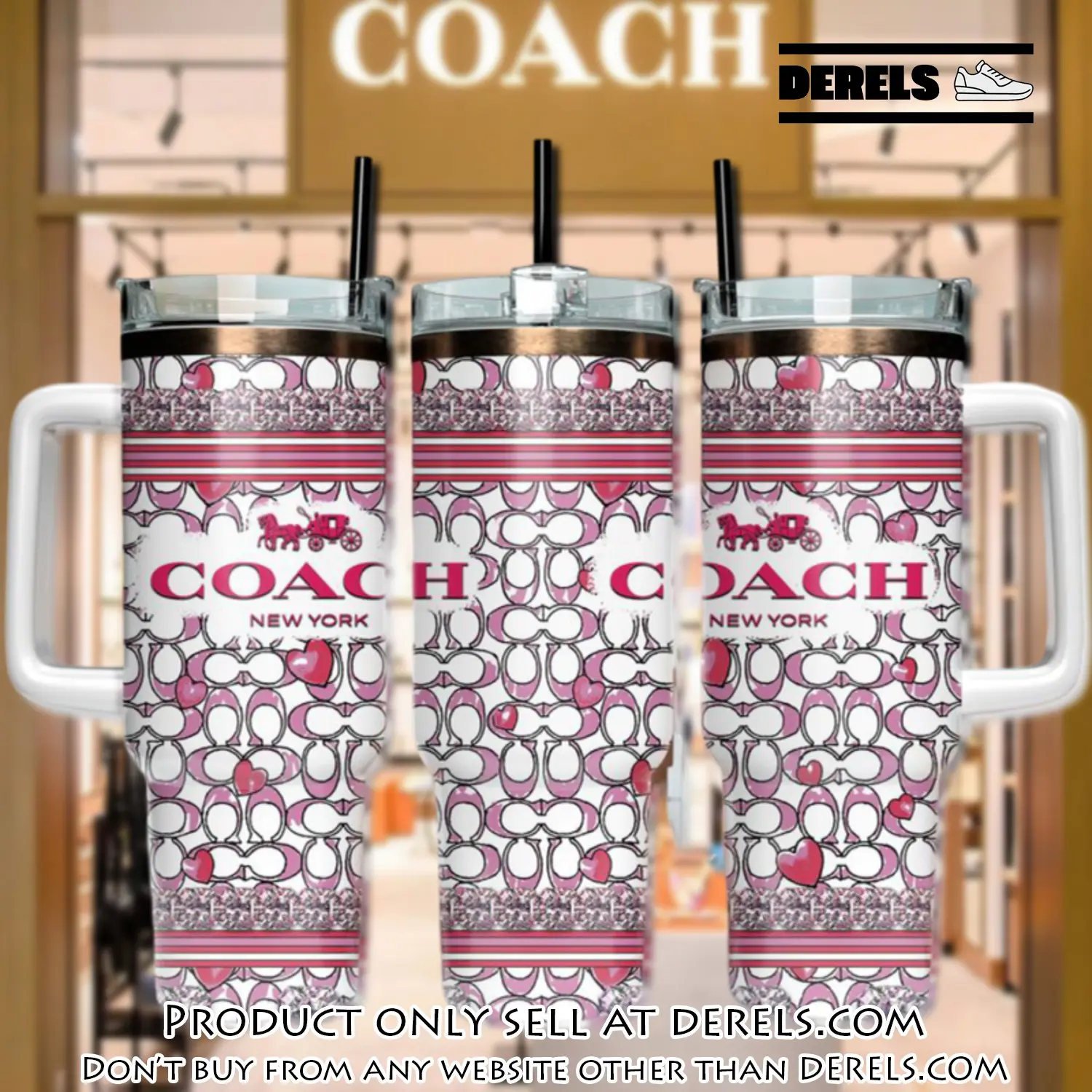 Pink coach logo stanley tumbler logo 40oz stanley tumbler ktb1065 dr3121469